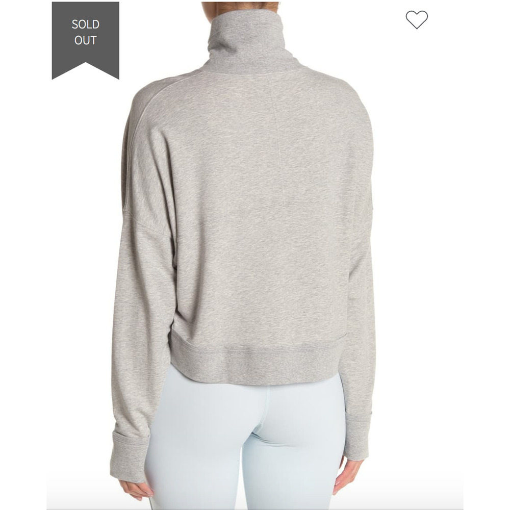 Free People Movement Lara Pullover Heather Gray Funnel Neck Size Large NWT - Picture 11 of 16